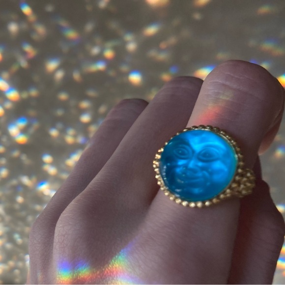 Gold Tagliamonte Moon Face Ring 🌝 - Picture 3 of 5